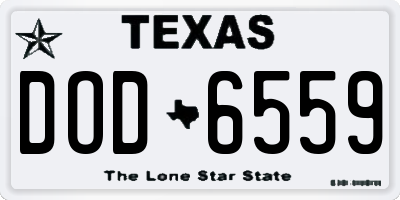 TX license plate DOD6559