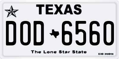 TX license plate DOD6560