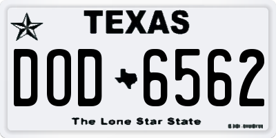 TX license plate DOD6562