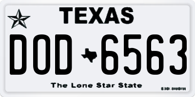 TX license plate DOD6563