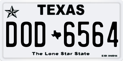 TX license plate DOD6564