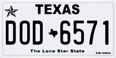 TX license plate DOD6571