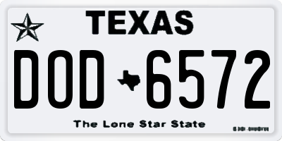 TX license plate DOD6572