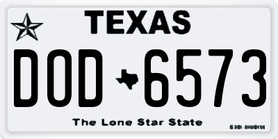 TX license plate DOD6573