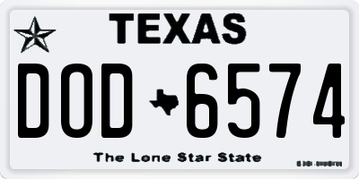 TX license plate DOD6574