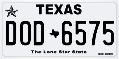 TX license plate DOD6575