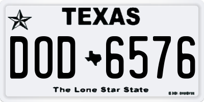 TX license plate DOD6576