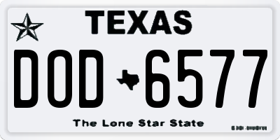 TX license plate DOD6577