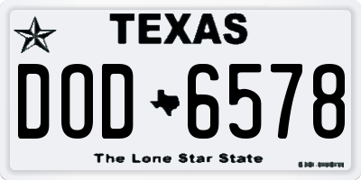 TX license plate DOD6578