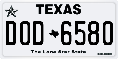 TX license plate DOD6580