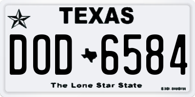TX license plate DOD6584