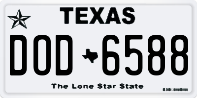 TX license plate DOD6588
