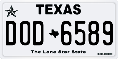 TX license plate DOD6589
