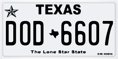 TX license plate DOD6607