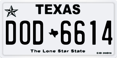 TX license plate DOD6614