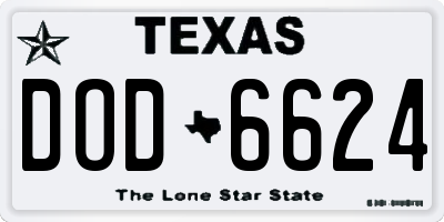 TX license plate DOD6624