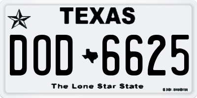 TX license plate DOD6625