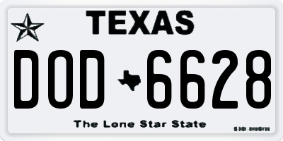 TX license plate DOD6628