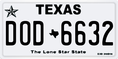 TX license plate DOD6632