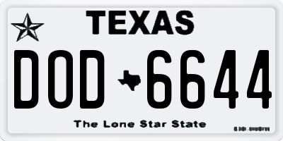 TX license plate DOD6644