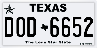 TX license plate DOD6652