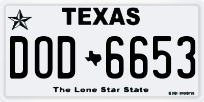 TX license plate DOD6653