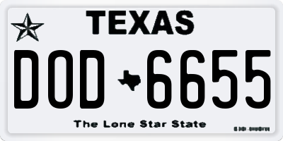 TX license plate DOD6655