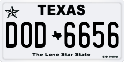 TX license plate DOD6656