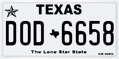 TX license plate DOD6658