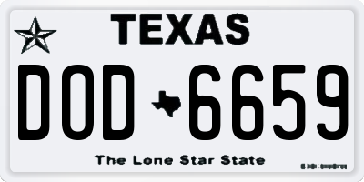 TX license plate DOD6659