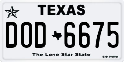 TX license plate DOD6675