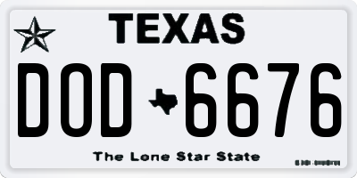 TX license plate DOD6676
