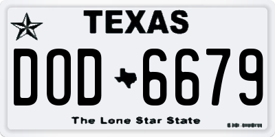 TX license plate DOD6679
