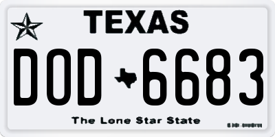TX license plate DOD6683