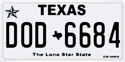TX license plate DOD6684