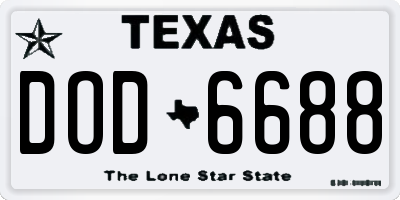 TX license plate DOD6688