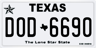 TX license plate DOD6690