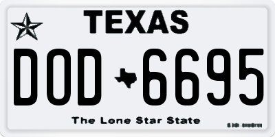 TX license plate DOD6695
