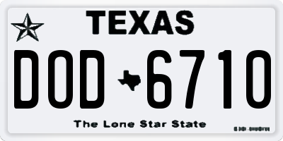 TX license plate DOD6710