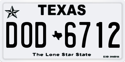 TX license plate DOD6712