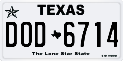 TX license plate DOD6714