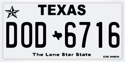 TX license plate DOD6716