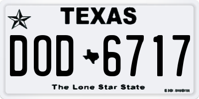TX license plate DOD6717