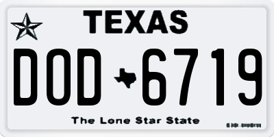 TX license plate DOD6719
