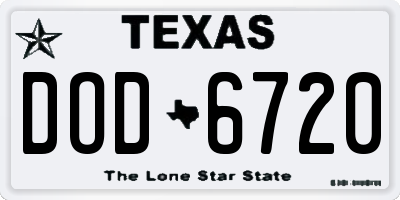 TX license plate DOD6720