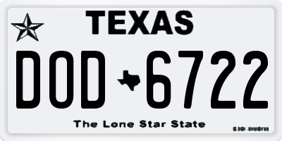 TX license plate DOD6722