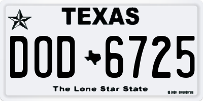 TX license plate DOD6725