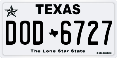 TX license plate DOD6727