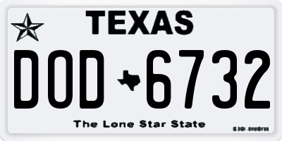 TX license plate DOD6732
