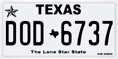 TX license plate DOD6737
